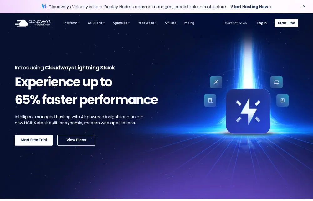Cloudways homepage