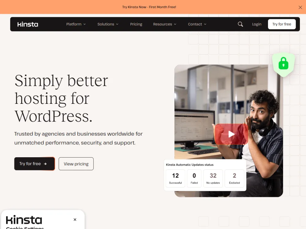 Kinsta homepage