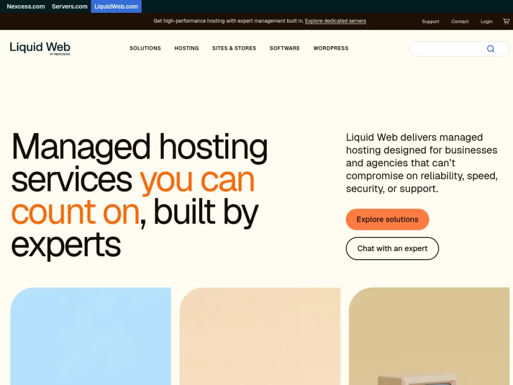 Liquid Web homepage