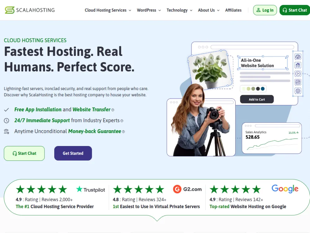 Scala Hosting homepage
