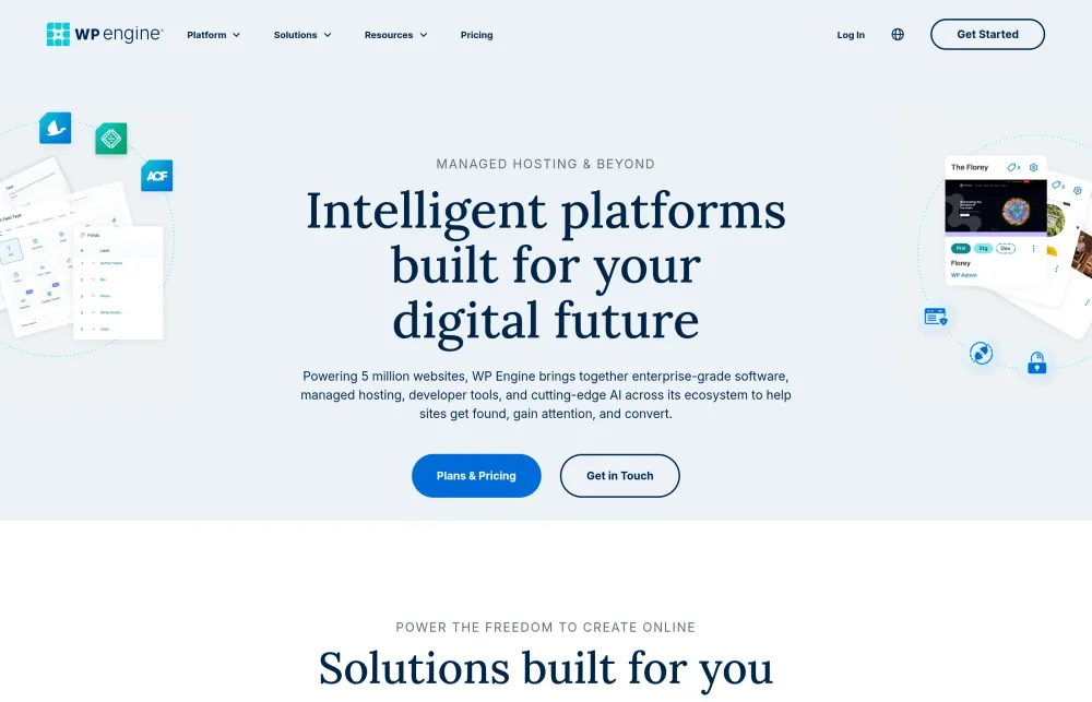 WP Engine homepage