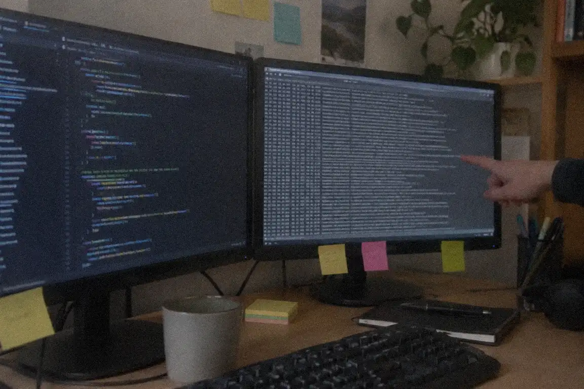 a laptop screen showing a server error log with a few highlighted lines