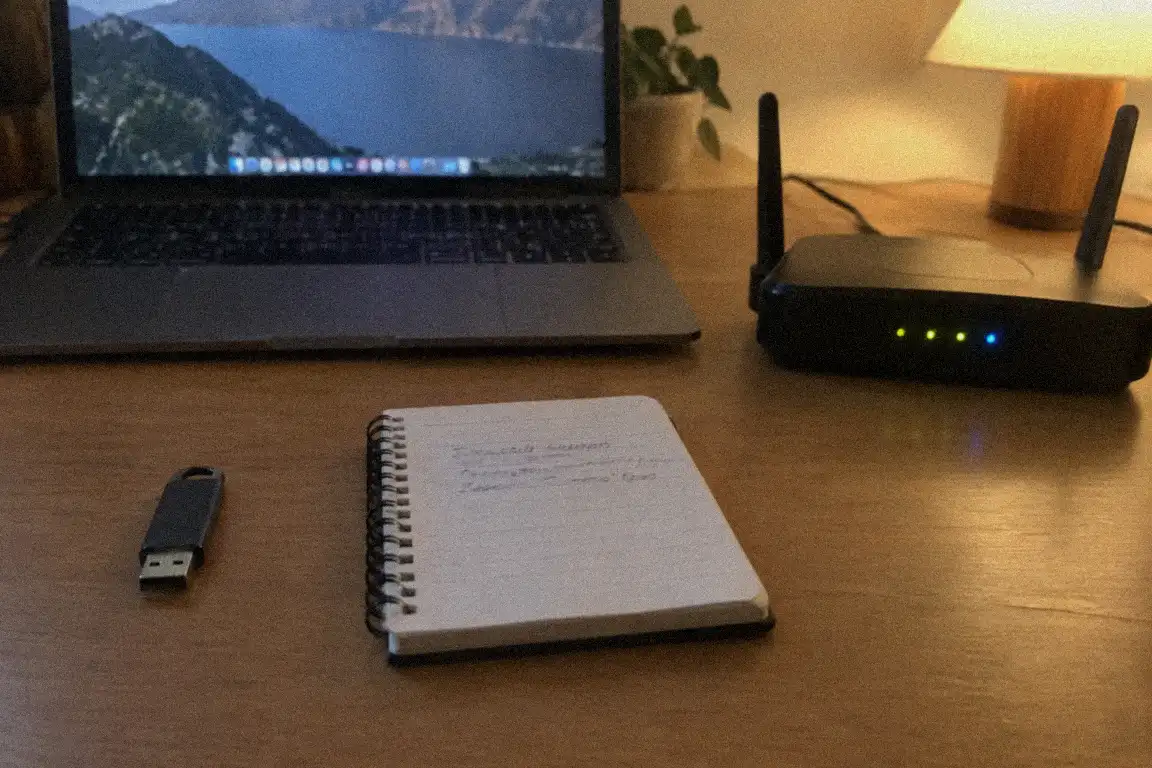 a notebook page showing website files, domain and DNS as three separate boxes